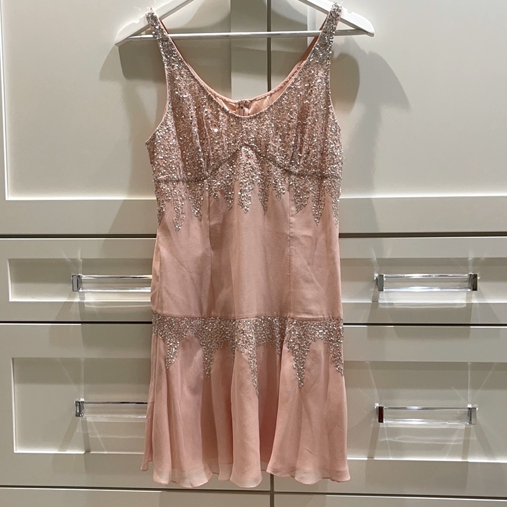 Embellished Blush Pink Sleeveless Dress